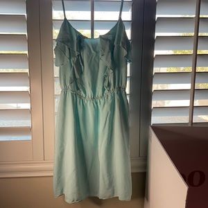 👗 Mintgreen waterfall, Ruffled Day Dress